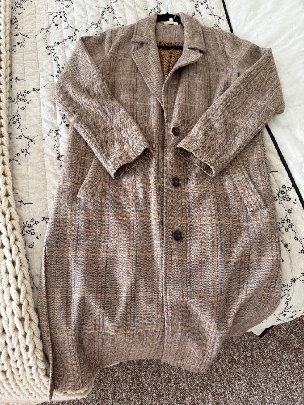 Plaid Button Up Coat